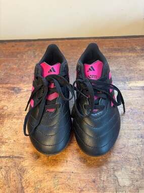 adidas Kids' Goletto VIII FG J Soccer Cleats Black/Pink GX6907 Size 12.5